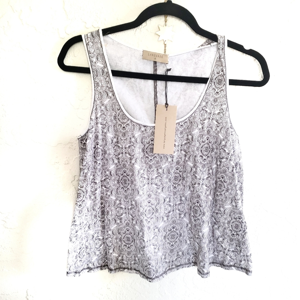 New Anthro Language Mandala Cropped Tank T…